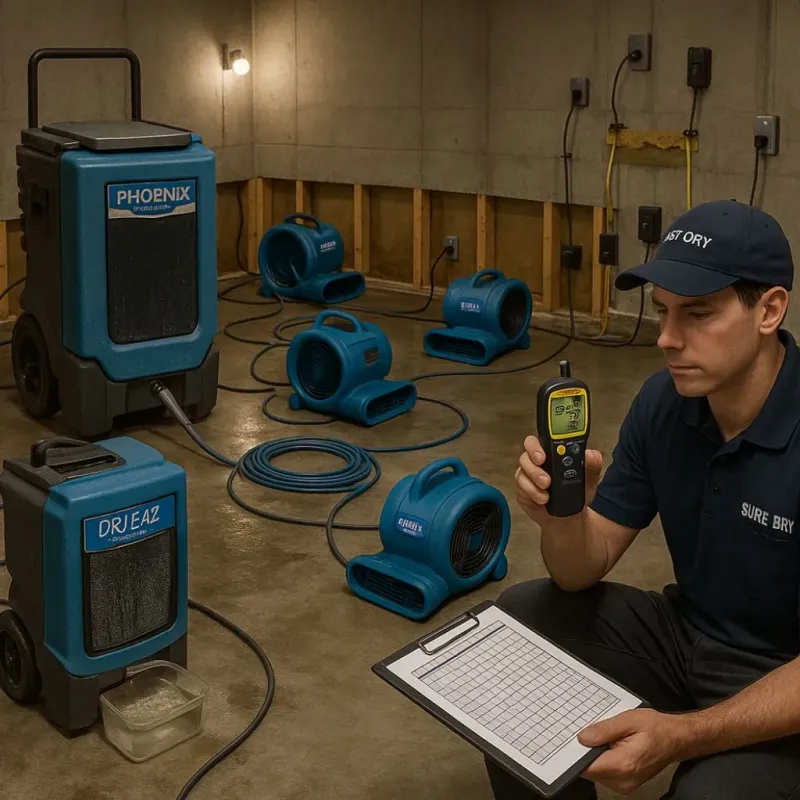 Structural Drying and Dehumidification process in Dickson County, TN